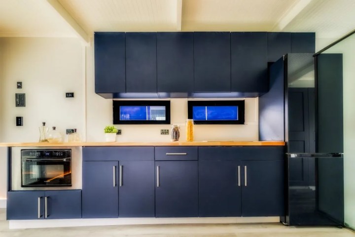 a kitchen with stainless steel appliances